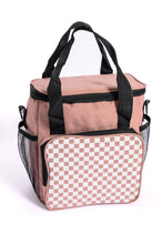 Load image into Gallery viewer, Insulated Checked Tote in Pink
