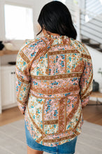 Load image into Gallery viewer, Show and Tell Mixed Print Peasant Blouse
