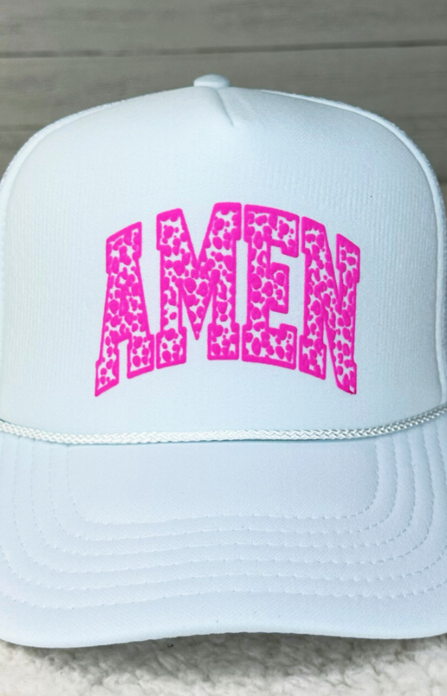 Amen Pink PUFF Foam Trucker Hat