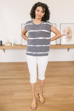 Load image into Gallery viewer, Casual In Stripes Top In Charcoal
