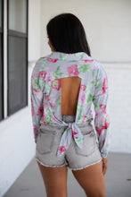 Load image into Gallery viewer, Thinking On It Open Back Floral Top
