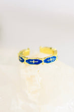 Load image into Gallery viewer, Mariana Hand Crafted Blue Cross Ring
