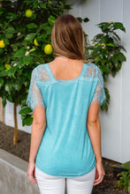 Load image into Gallery viewer, A Little Bit of Lace Top In Aqua
