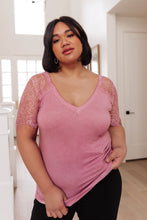 Load image into Gallery viewer, A Little Bit of Lace Top In Pink
