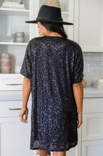 Load image into Gallery viewer, Alexandria Short Sleeve Sequin Dress In Black
