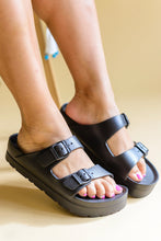 Load image into Gallery viewer, Boardwalk EVA Double Strap Platform Sandals in Black
