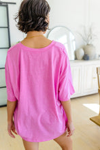 Load image into Gallery viewer, Boxy V Neck Boyfriend Tee In Pink

