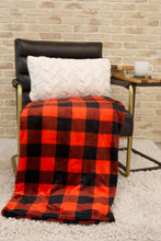 Load image into Gallery viewer, Buffalo Plaid Blanket In Red &amp; Black
