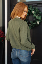 Load image into Gallery viewer, Climbing Vine Cable Knit Cardigan in Green
