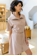 Load image into Gallery viewer, Darla Button Up Collared Dress in Taupe

