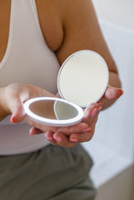 Load image into Gallery viewer, Double Take LED Compact Mirror in White
