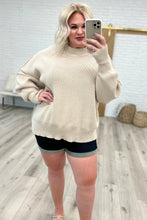 Load image into Gallery viewer, Margot Side Slit Oversized Sweater in Sand Beige
