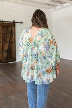 Load image into Gallery viewer, Fabled in Floral Draped Peplum Top in Ivory
