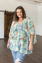 Load image into Gallery viewer, Fabled in Floral Draped Peplum Top in Ivory
