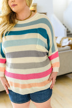 Load image into Gallery viewer, Happy Vibes Striped Quarter Sleeve Top
