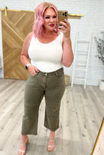 Load image into Gallery viewer, Harvey High Rise Control Top Wide Leg Crop Jeans in Olive
