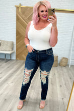 Load image into Gallery viewer, Sloane Mid Rise Heavy Destroyed Straight Jeans
