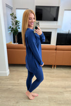 Load image into Gallery viewer, Buttery Soft Long Sleeve Loungewear Set in Light Navy

