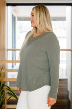 Load image into Gallery viewer, Lacey Long Sleeve V Neck In Olive
