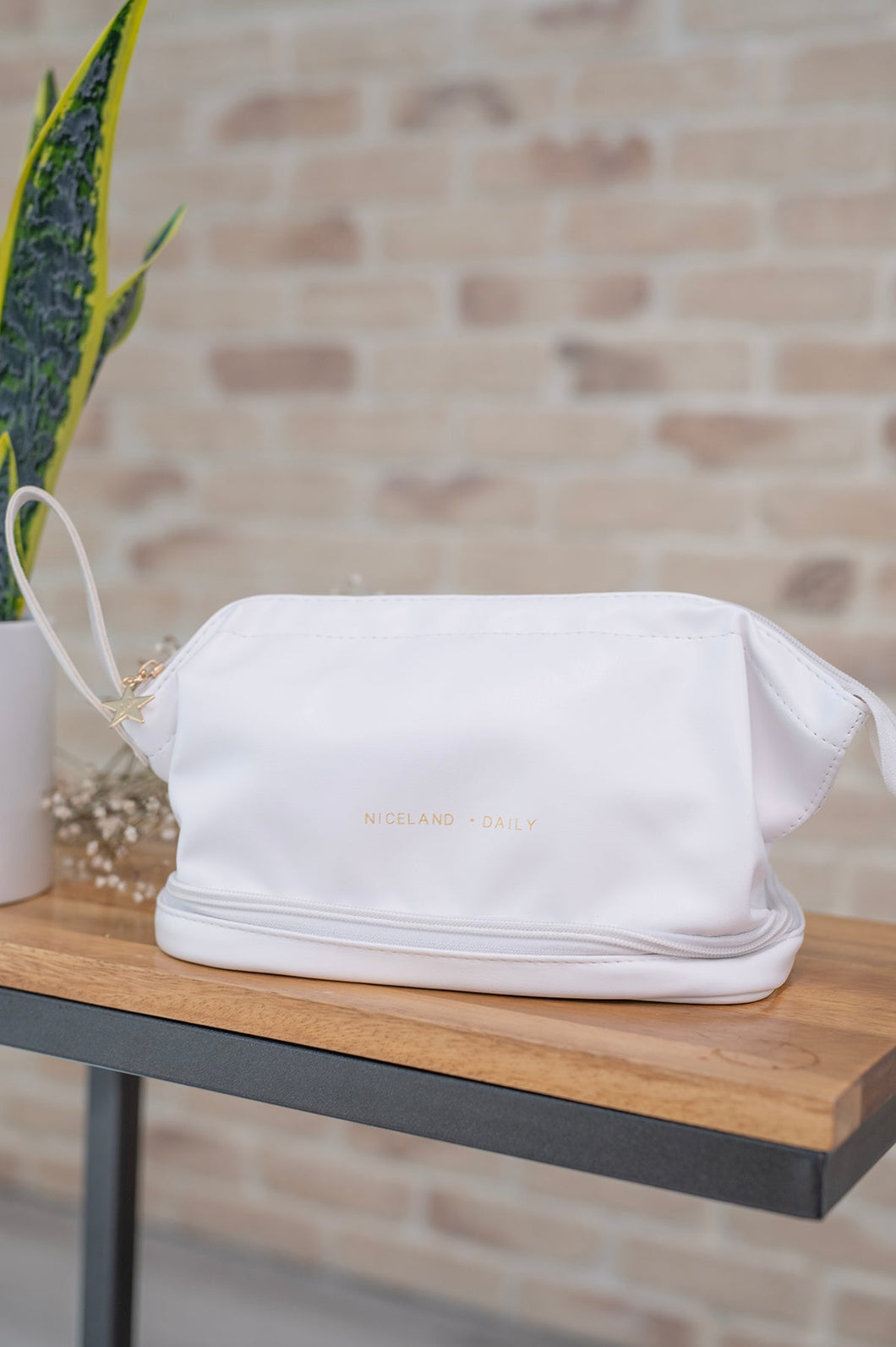 Large Cloud Cosmetic Bag Ivory White