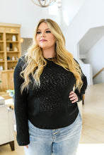 Load image into Gallery viewer, Little Talks Ribbed Long Sleeve Top in Black
