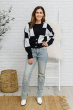Load image into Gallery viewer, Lola Checkered Cardigan in Black &amp; White
