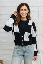 Load image into Gallery viewer, Lola Checkered Cardigan in Black &amp; White
