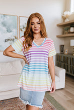 Load image into Gallery viewer, Looking for Rainbows V-Neck Striped Top
