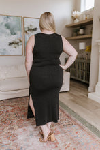 Load image into Gallery viewer, Out on the Town Tie Detail Midi Dress in Charcoal
