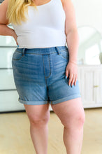 Load image into Gallery viewer, Perry High Rise Pull On Denim Shorts
