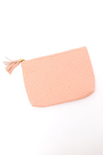Load image into Gallery viewer, Quilted Travel Zip Pouch in Pink
