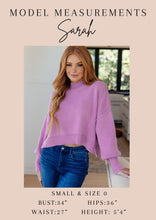 Load image into Gallery viewer, Mags Side Slit Cropped Sweater in Black

