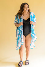 Load image into Gallery viewer, Side Trip Draped Kimono in Teal
