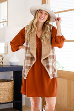 Load image into Gallery viewer, Snug And Stylish Plaid Fur Lined Wide Collar Vest

