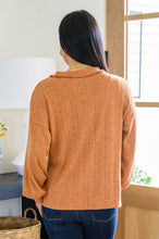 Load image into Gallery viewer, Speak Sweetly Textured Knit Top With Buttons In Rust
