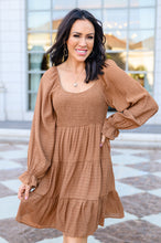Load image into Gallery viewer, Sweetest Soul Tiered Knee Length Dress In Camel
