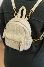 Load image into Gallery viewer, Take It With You Quilted Mini Backpack in Cream
