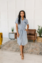 Load image into Gallery viewer, Wait For It Denim Shirtdress
