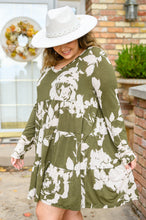 Load image into Gallery viewer, Worthwhile Moment Floral Tiered Dress In Olive
