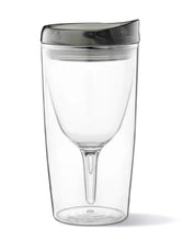 Load image into Gallery viewer, PREORDER: Portable Wine Cup with Acrylic Lid in Black
