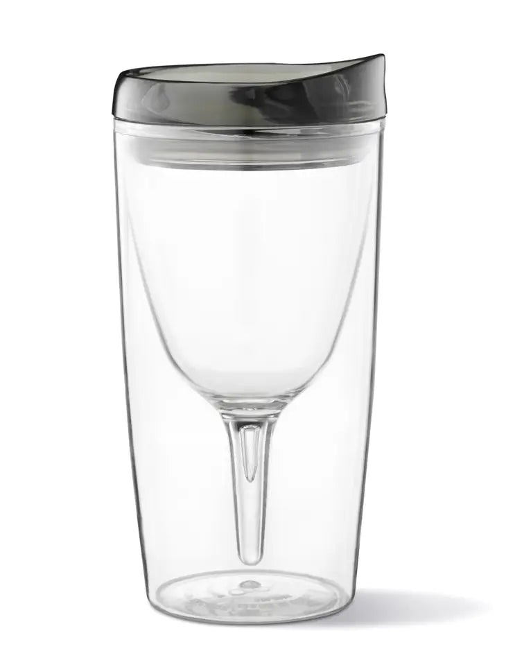 PREORDER: Portable Wine Cup with Acrylic Lid in Black